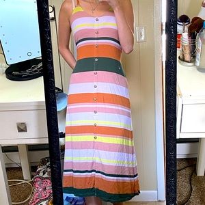 Ann Taylor LOFT midi slip dress multicolor